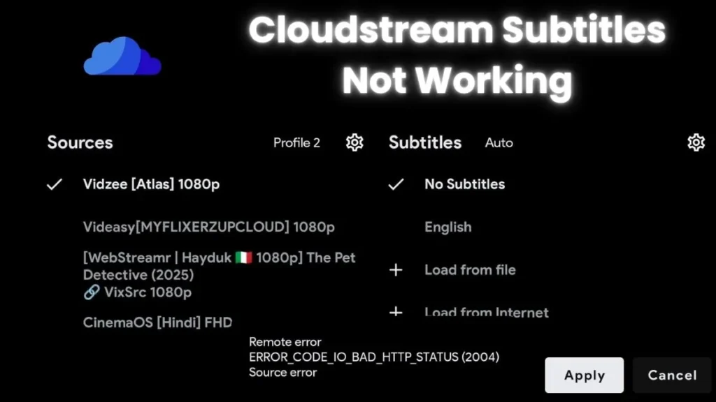 Cloudstream Subtitles Not Working